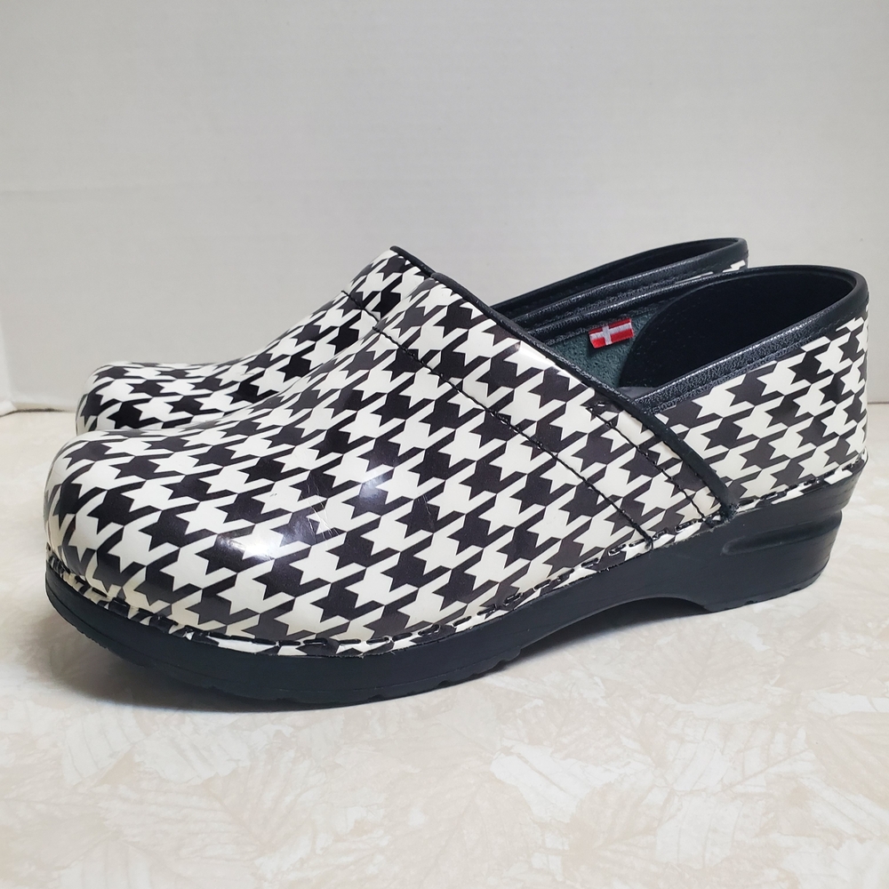 Sanita Houndstooth Patterned Clogs - image 1